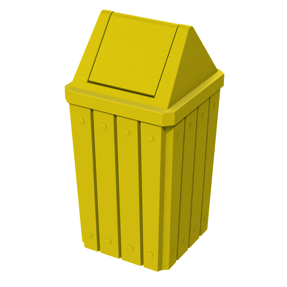 32 Gallon Signature Square | Swing Top Lid - Assembly - Brown - Anchorline Supply