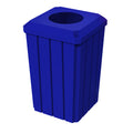 32 Gallon Signature Square | Recycle Lid with 11.5" Hole - Assembly - Blue - Anchorline Supply