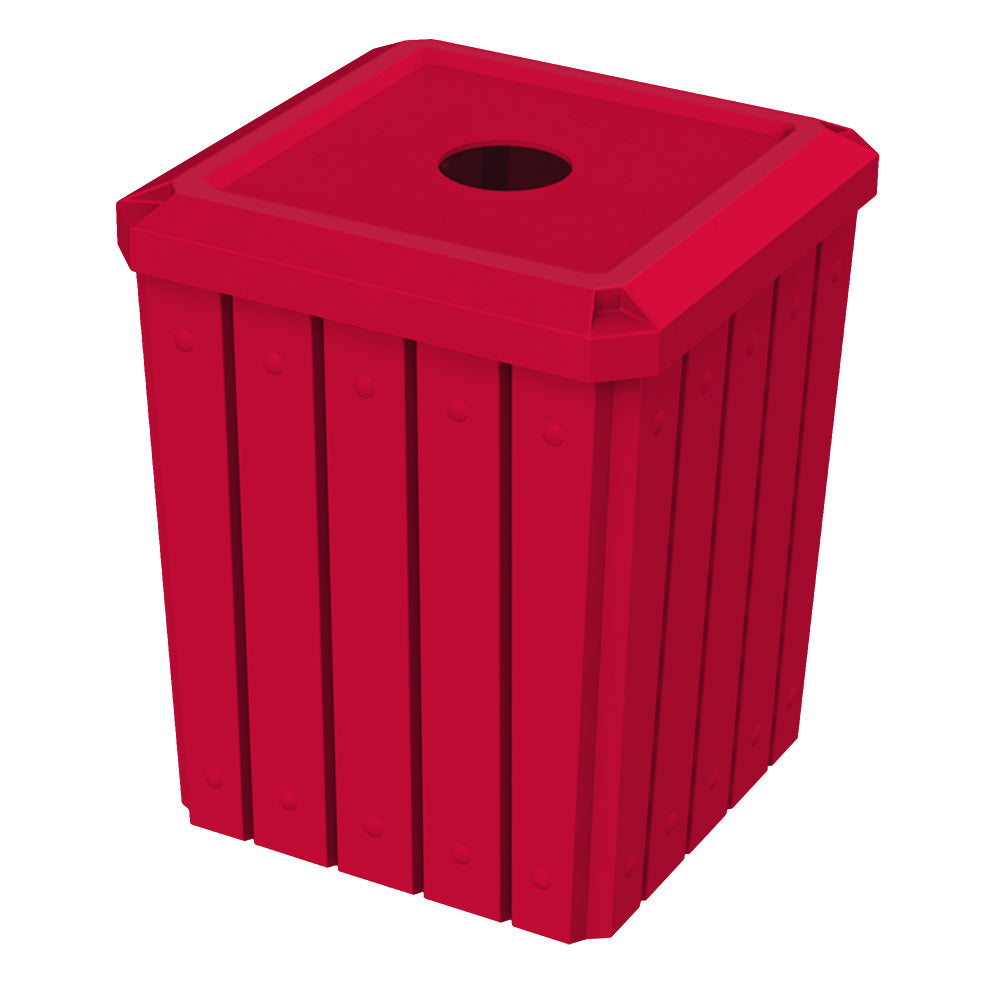 52 Gallon Signature Square | Flat Lid with 5" Hole - Assembly - Black - Anchorline Supply