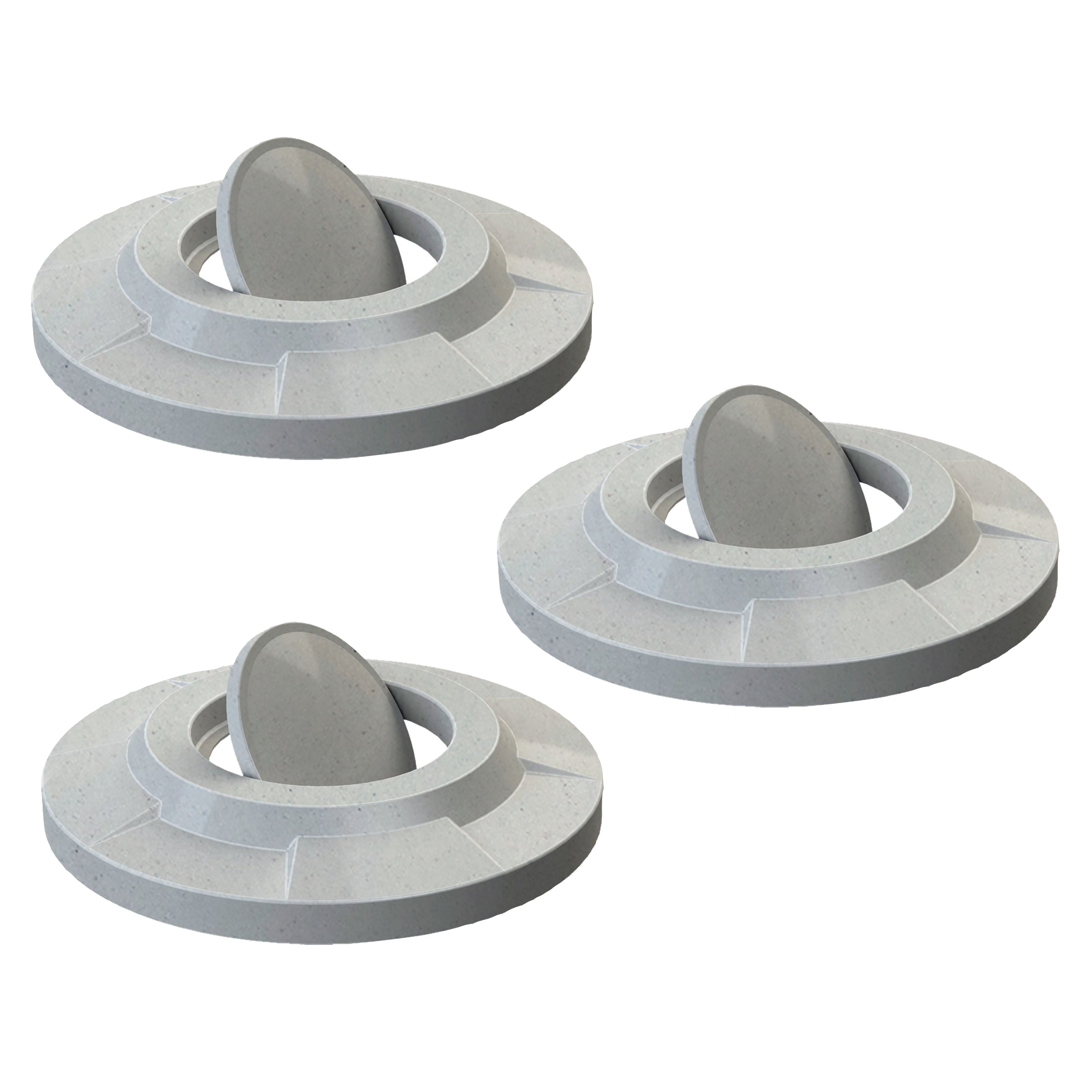 3 - PACK Flat Top with Bug Barrier Lid (fits 42 & 55 gallon round) - Blue - Anchorline Supply