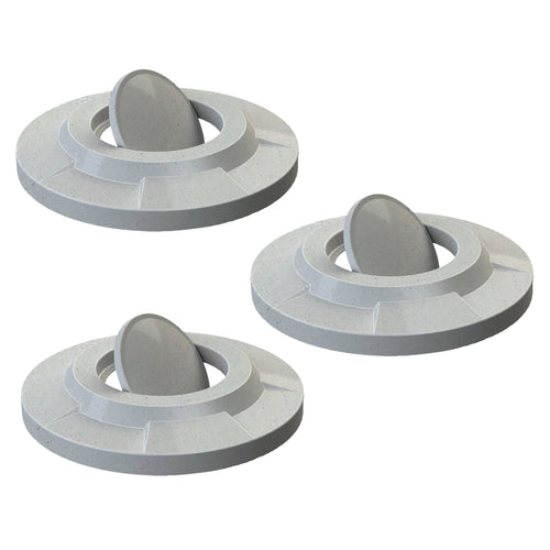 3 - PACK Flat Top with Bug Barrier Lid (fits 42 & 55 gallon round) - Blue - Anchorline Supply