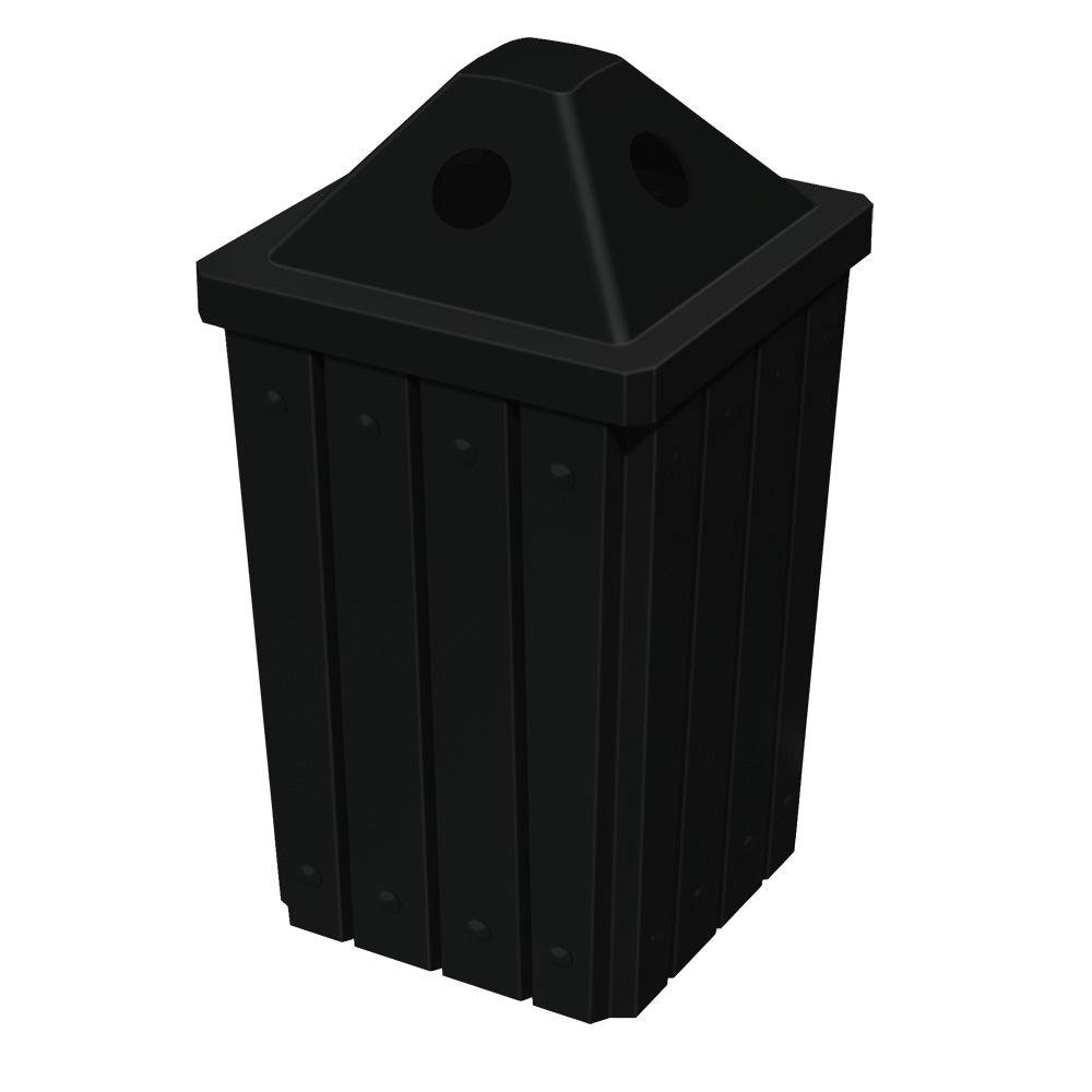 32 Gallon Signature Square | Pyramid Top Lid - Assembly - Dark Granite - Anchorline Supply