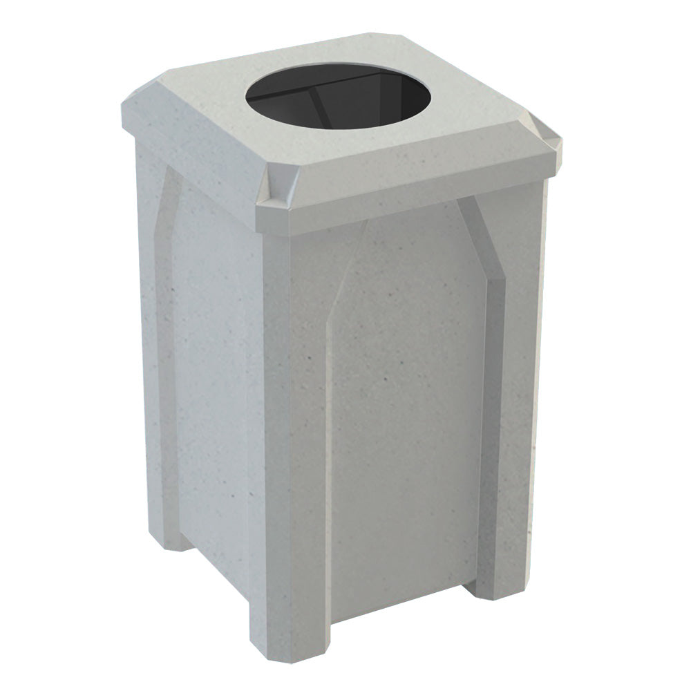 32 Gallon Classic Square | 11.5" Recycle Lid - Assembly - Black - Anchorline Supply
