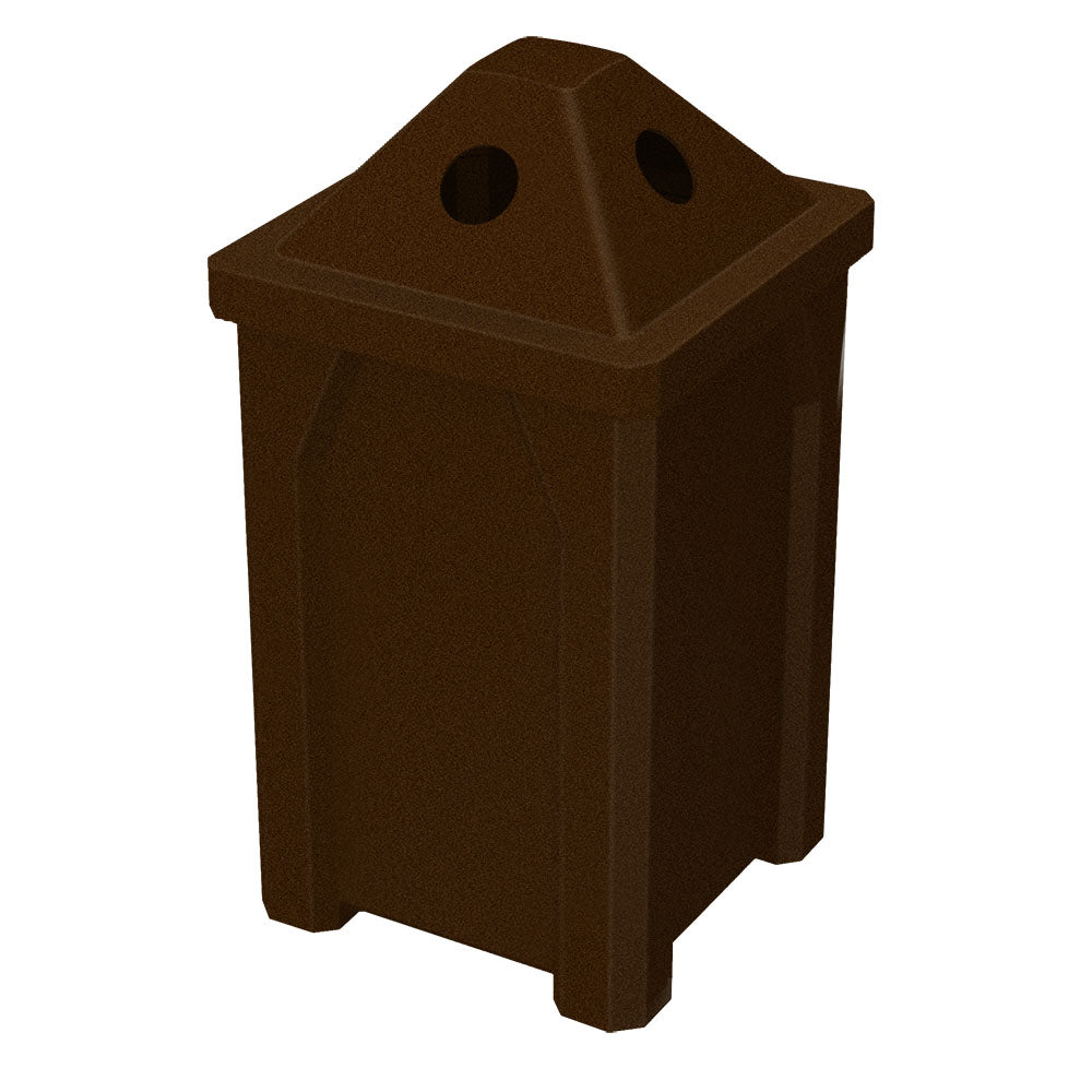 32 Gallon Classic Square | Pyramid Top - Assembly - Dark Granite - Anchorline Supply