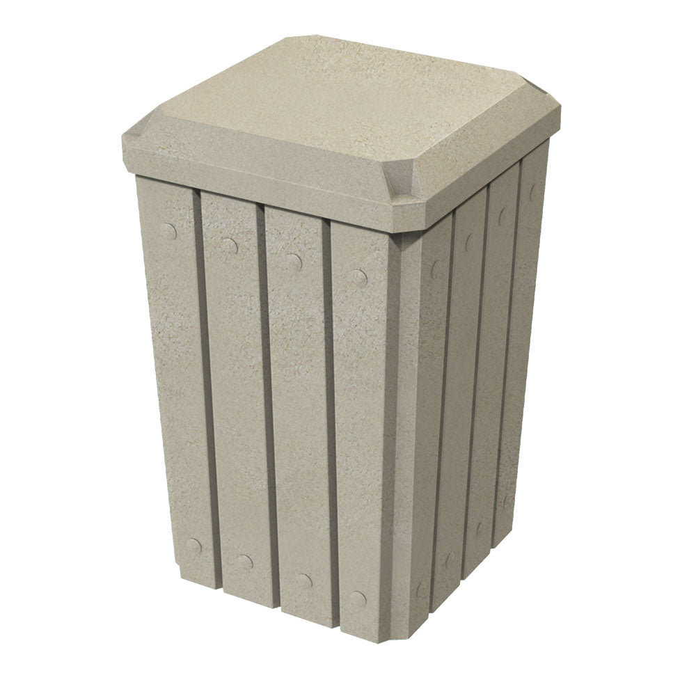 32 Gallon Signature Square | Flat Dust Cover Lid - Assembly - Dark Granite - Anchorline Supply