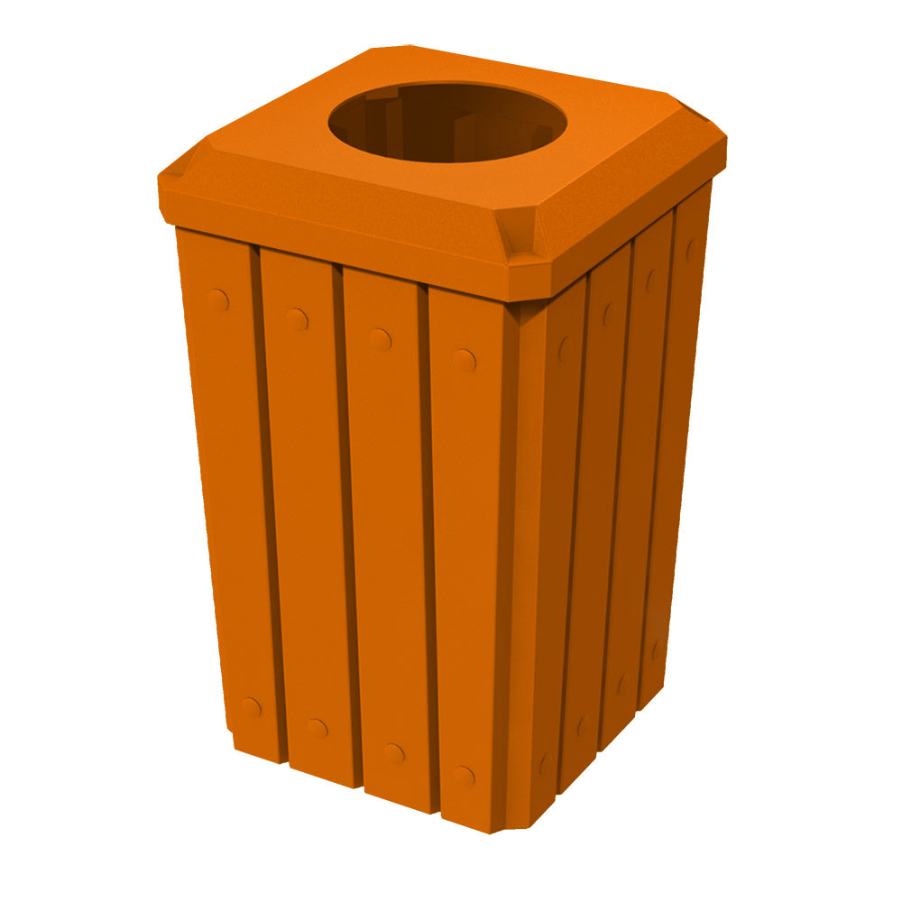 32 Gallon Signature Square | Recycle Lid with 11.5" Hole - Assembly - Red - Anchorline Supply
