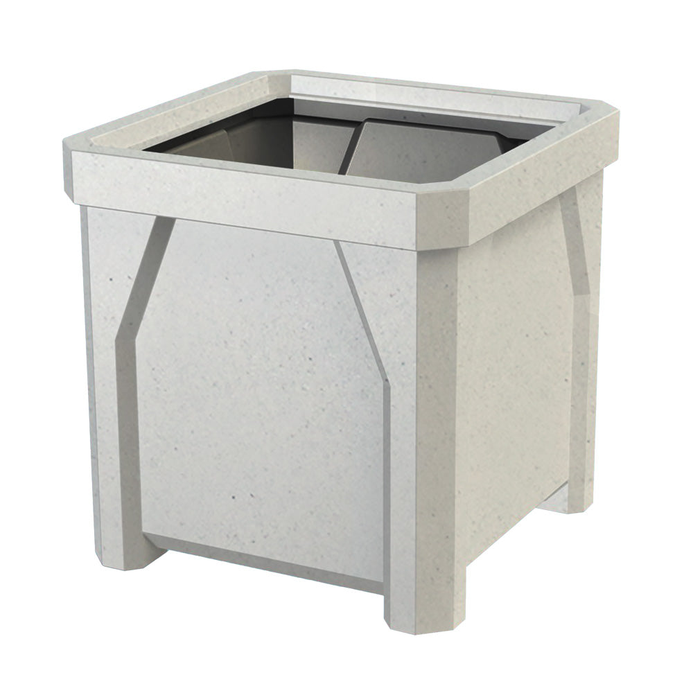 16" Square Plastic Planter - Brown Granite - Anchorline Supply