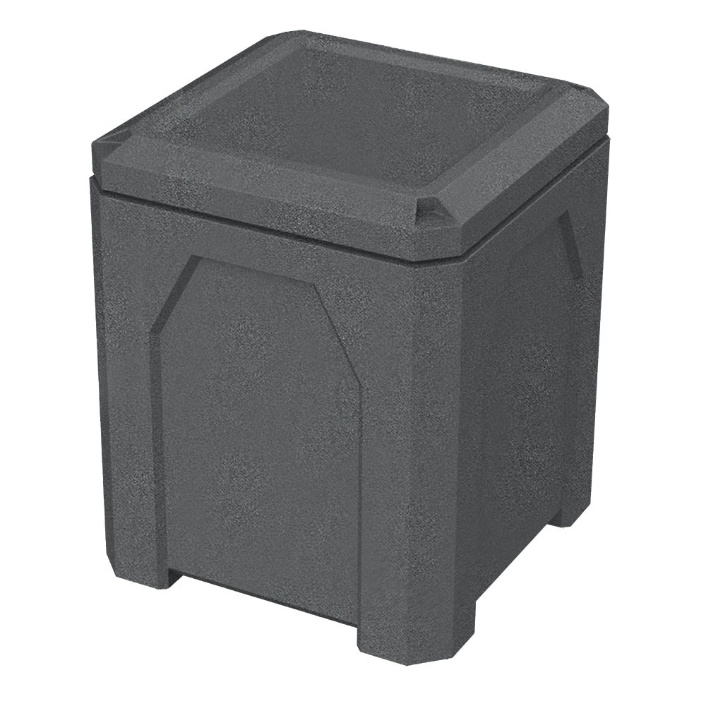 52 Gallon Classic Square | Flat Lid Dust Cover - Assembly - Brown Granite - Anchorline Supply