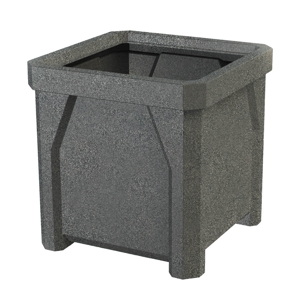 16" Square Plastic Planter - Green Granite - Anchorline Supply