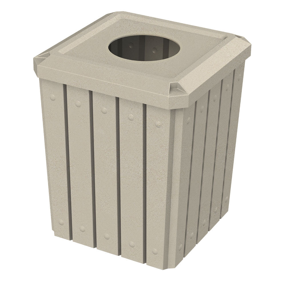 52 Gallon Signature Square | Flat Lid with 11.5" Hole - Assembly - Light Granite - Anchorline Supply