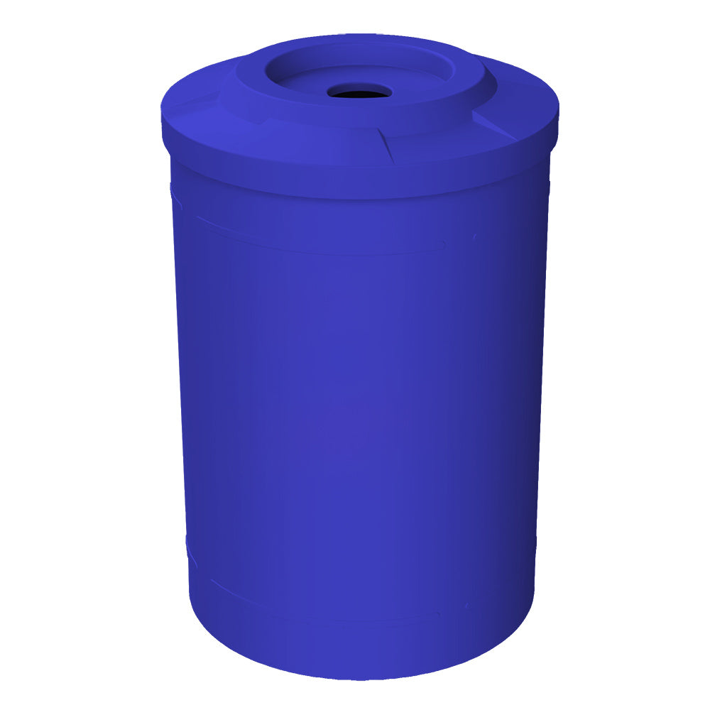 55 Gallon Classic Round | Flat top with 5" hole Lid - Assembly - Green Granite - Anchorline Supply