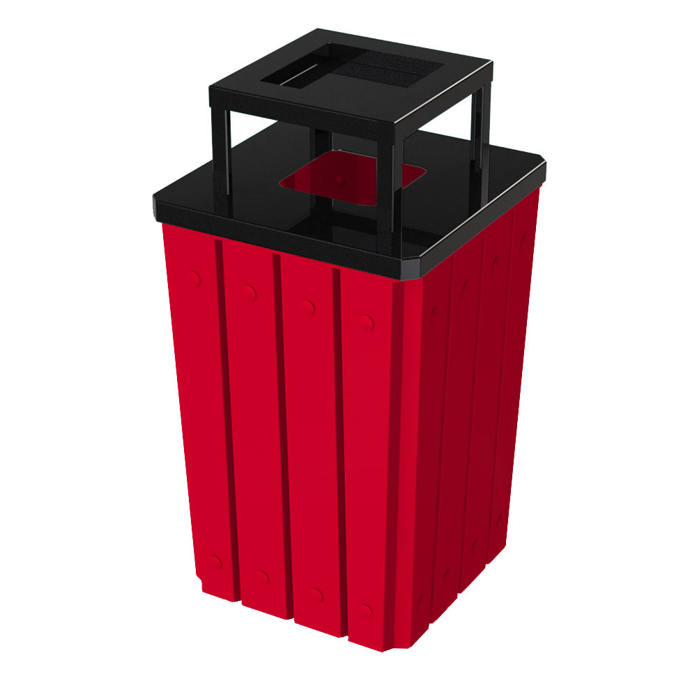 32 Gallon Signature Square | Steel Ashtop - Assembly - Green - Anchorline Supply
