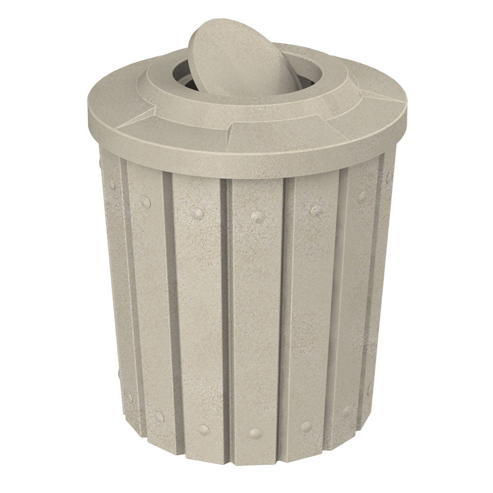 42 Gallon Signature Round | Flat Top with Bug Barrier - Assembly - Beige Granite - Anchorline Supply
