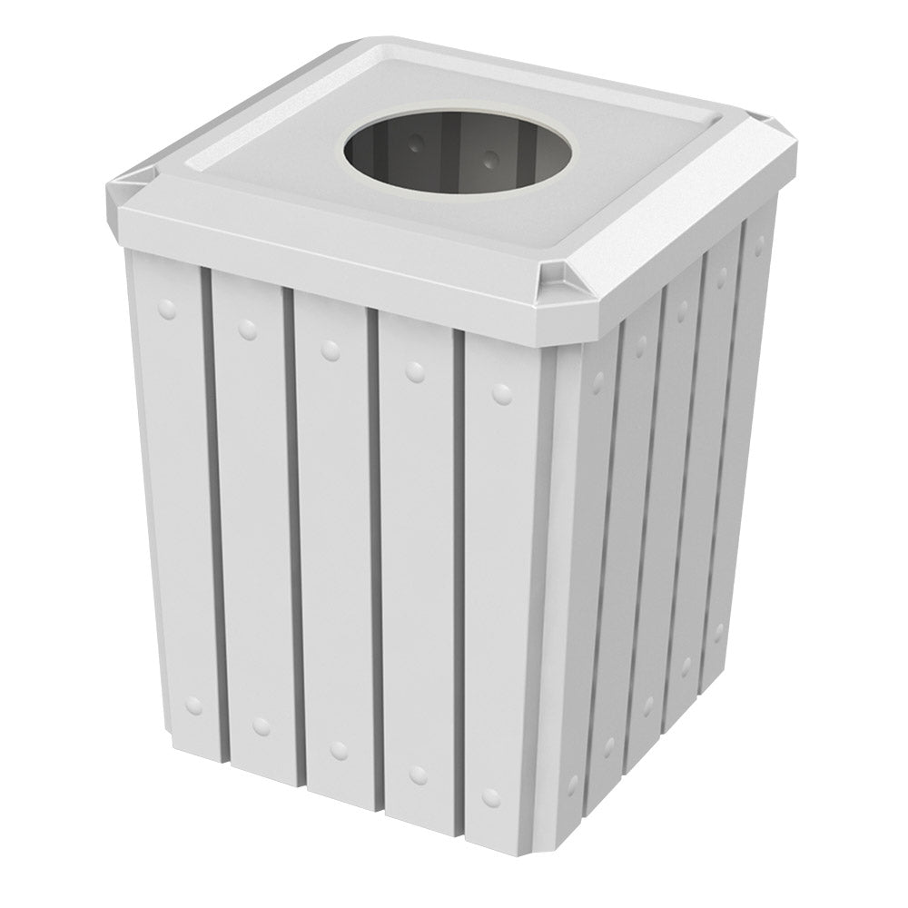 52 Gallon Signature Square | Flat Lid with 11.5" Hole - Assembly - Green - Anchorline Supply