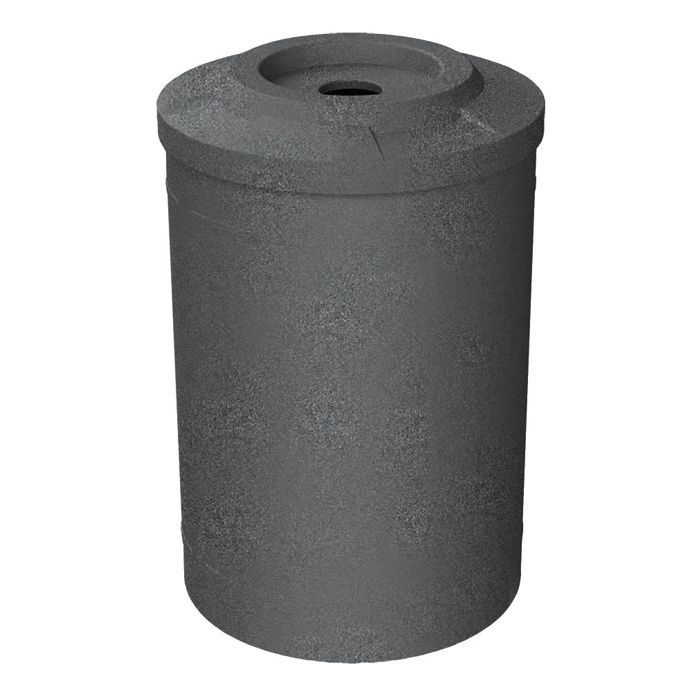 55 Gallon Classic Round | Flat top with 5" hole Lid - Assembly - Brown Granite - Anchorline Supply