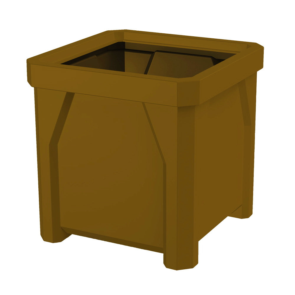 24" Square Plastic Planter - Dark Granite - Anchorline Supply