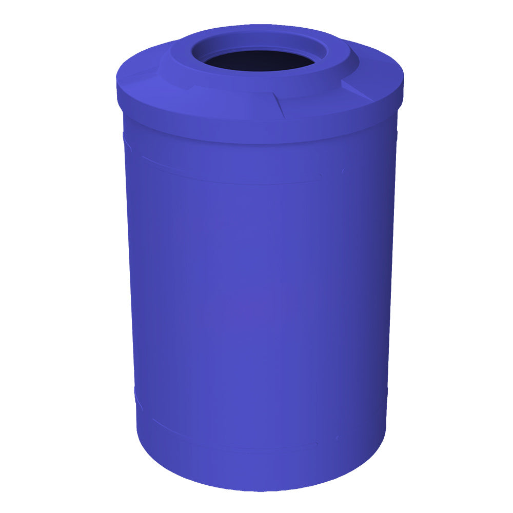 55 Gallon Classic Round | Flat top with 11.5" hole Lid - Assembly - Dark Granite - Anchorline Supply