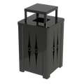 32 Gallon Steel Square | Cover Top - Assembly - Black Powder Coat - Anchorline Supply