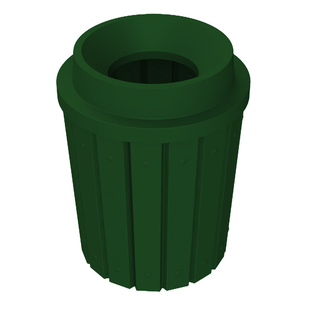 42 Gallon Signature Round | Funnel Top with 11.5" Hole - Assembly - Green Granite - Anchorline Supply