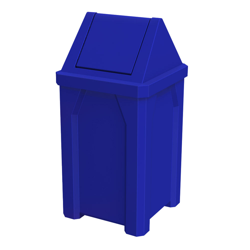 32 Gallon Classic Square | Swing Top Lid - Assembly - Green Granite - Anchorline Supply