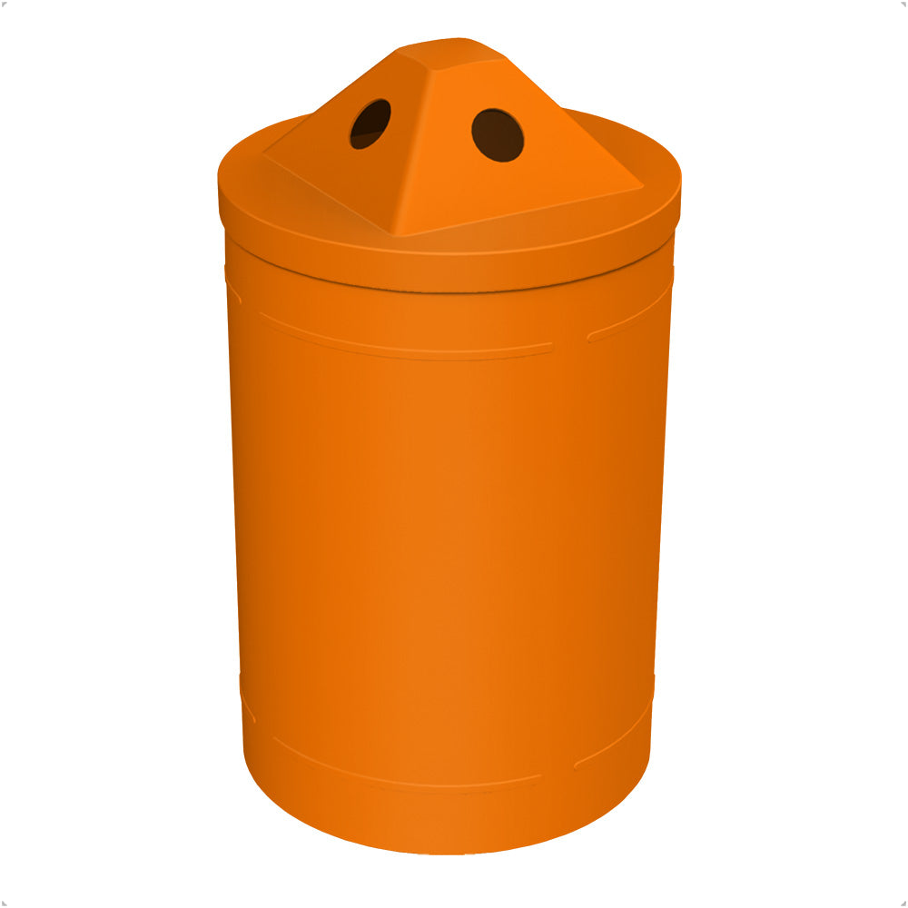 55 Gallon Classic Round | Pyramid with 3.5" holes Top - Assembly - Orange - Anchorline Supply