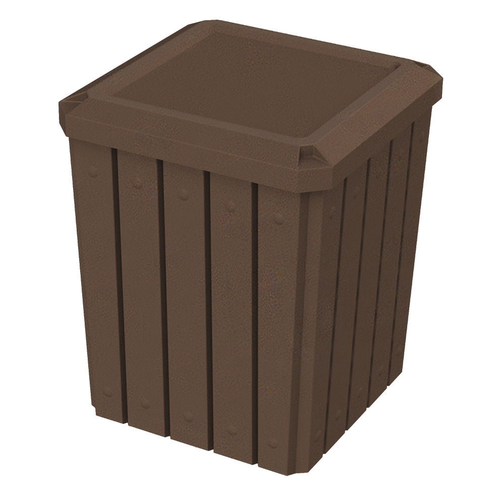 52 Gallon Signature Square | Flat Lid Dust Top - Assembly - White - Anchorline Supply