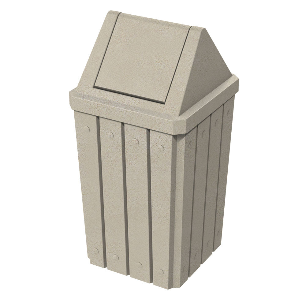 32 Gallon Signature Square | Swing Top Lid - Assembly - Dark Granite - Anchorline Supply