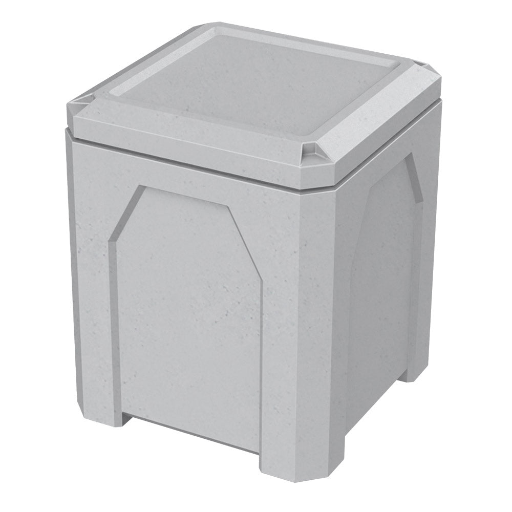 52 Gallon Classic Square | Flat Lid Dust Cover - Assembly - Red - Anchorline Supply