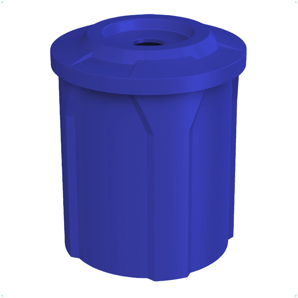 42 Gallon Classic Round | Flat Lid with 5" hole - Assembly - Blue - Anchorline Supply