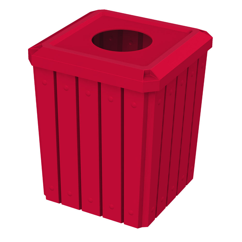 52 Gallon Signature Square | Flat Lid with 11.5" Hole - Assembly - Orange - Anchorline Supply