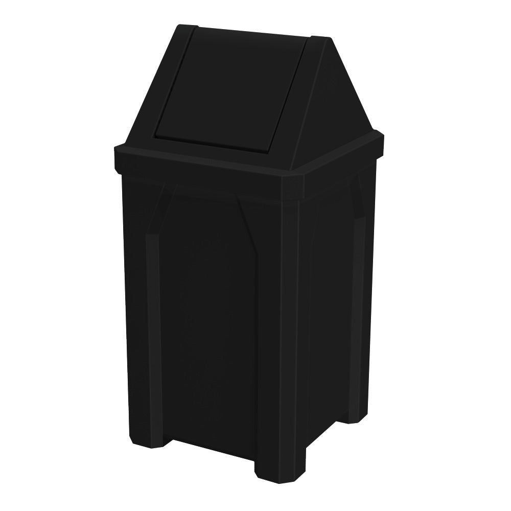 32 Gallon Classic Square | Swing Top Lid - Assembly - Dark Granite - Anchorline Supply