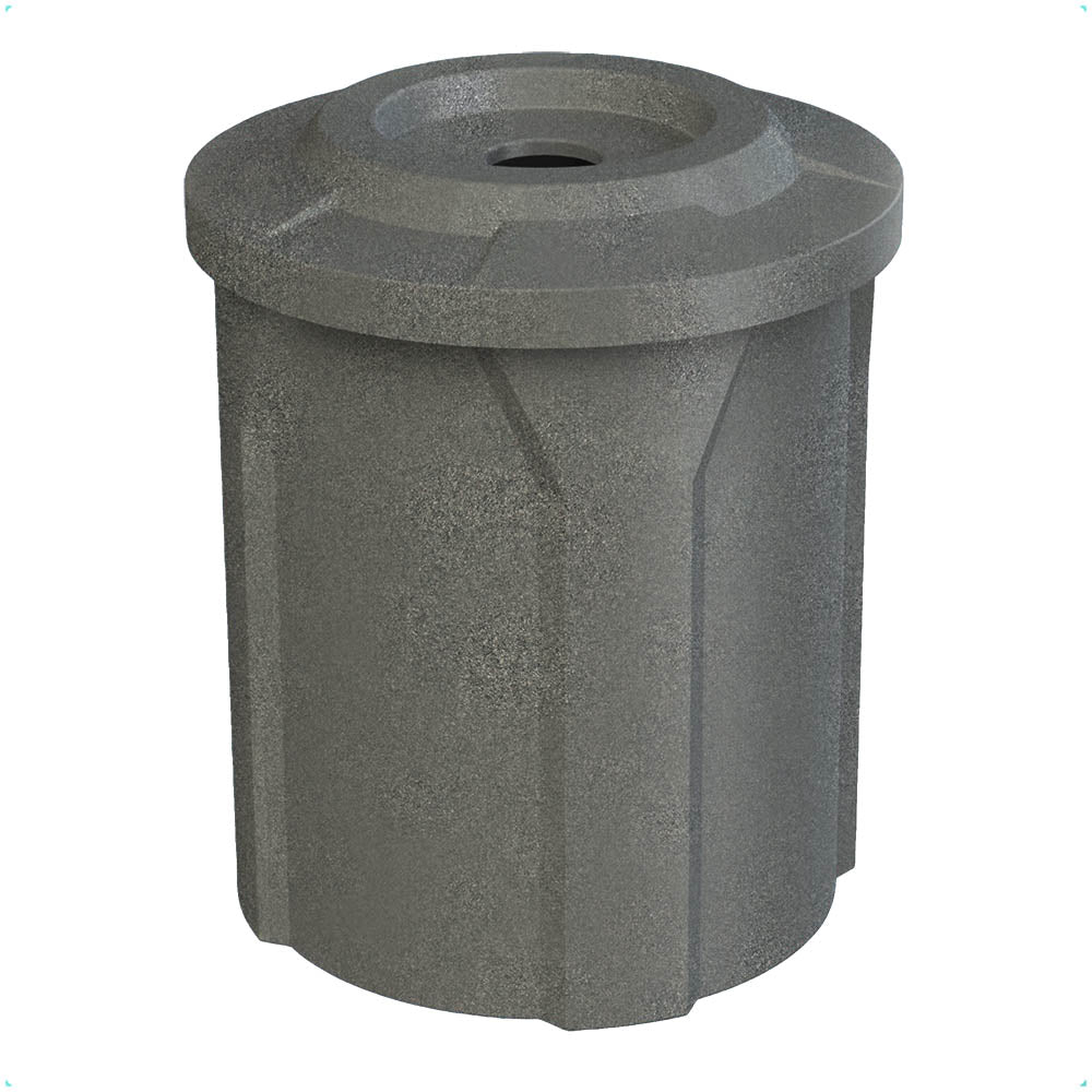 42 Gallon Classic Round | Flat Lid with 5" hole - Assembly - Green Granite - Anchorline Supply