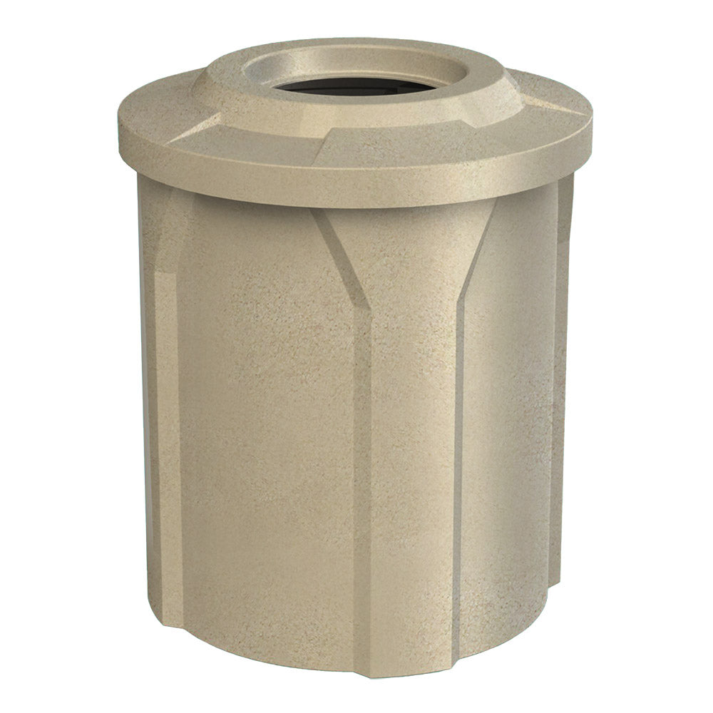 42 Gallon Classic Round | Flat Lid with 11.5" hole - Assembly - Light Granite - Anchorline Supply
