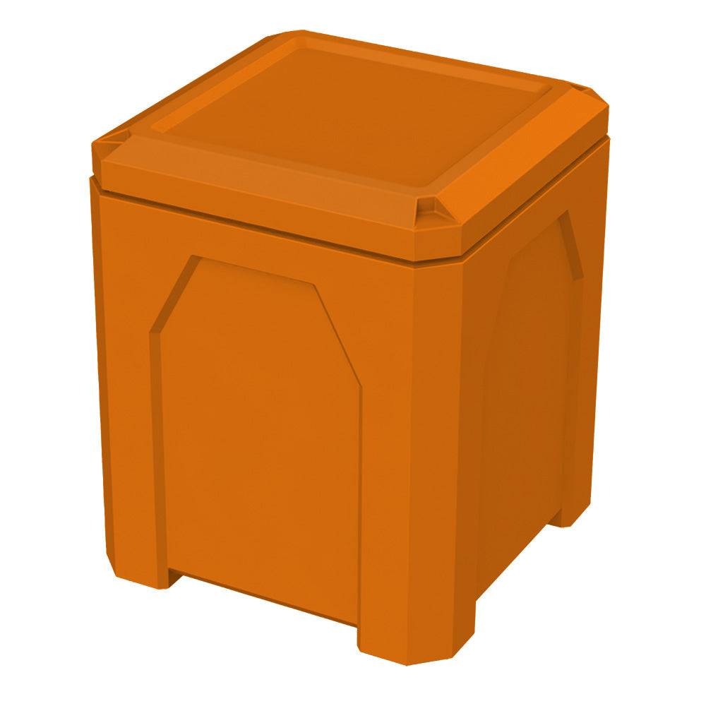 52 Gallon Classic Square | Flat Lid Dust Cover - Assembly - Orange - Anchorline Supply