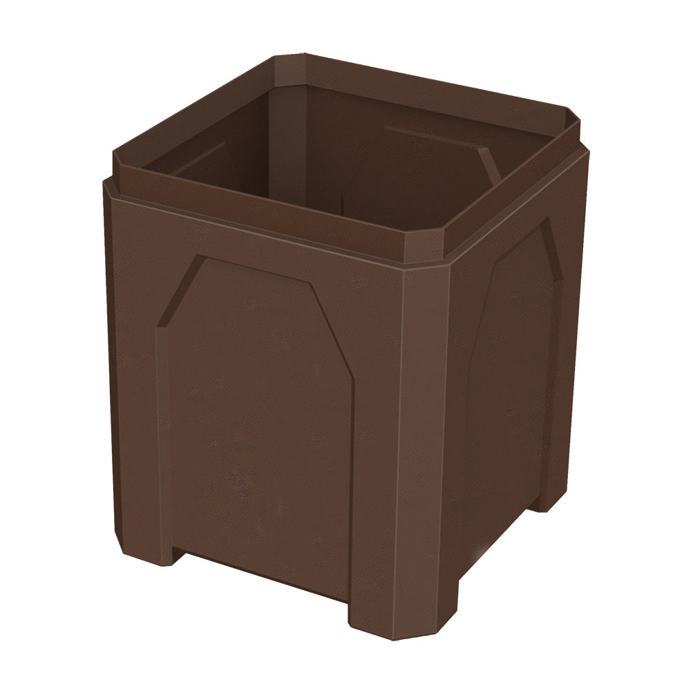 52 Gallon Square Classic Receptacle - Brown - Anchorline Supply