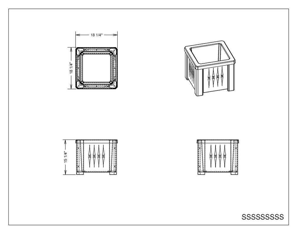 16"Steel Square Planter - Anchorline Supply