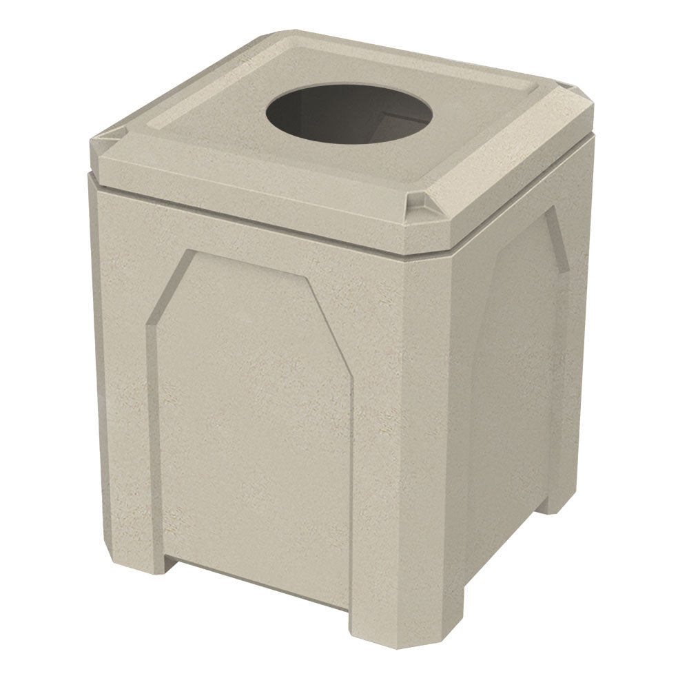 52 Gallon Classic Square | 11.5" Recycling Lid - Assembly - Brown - Anchorline Supply