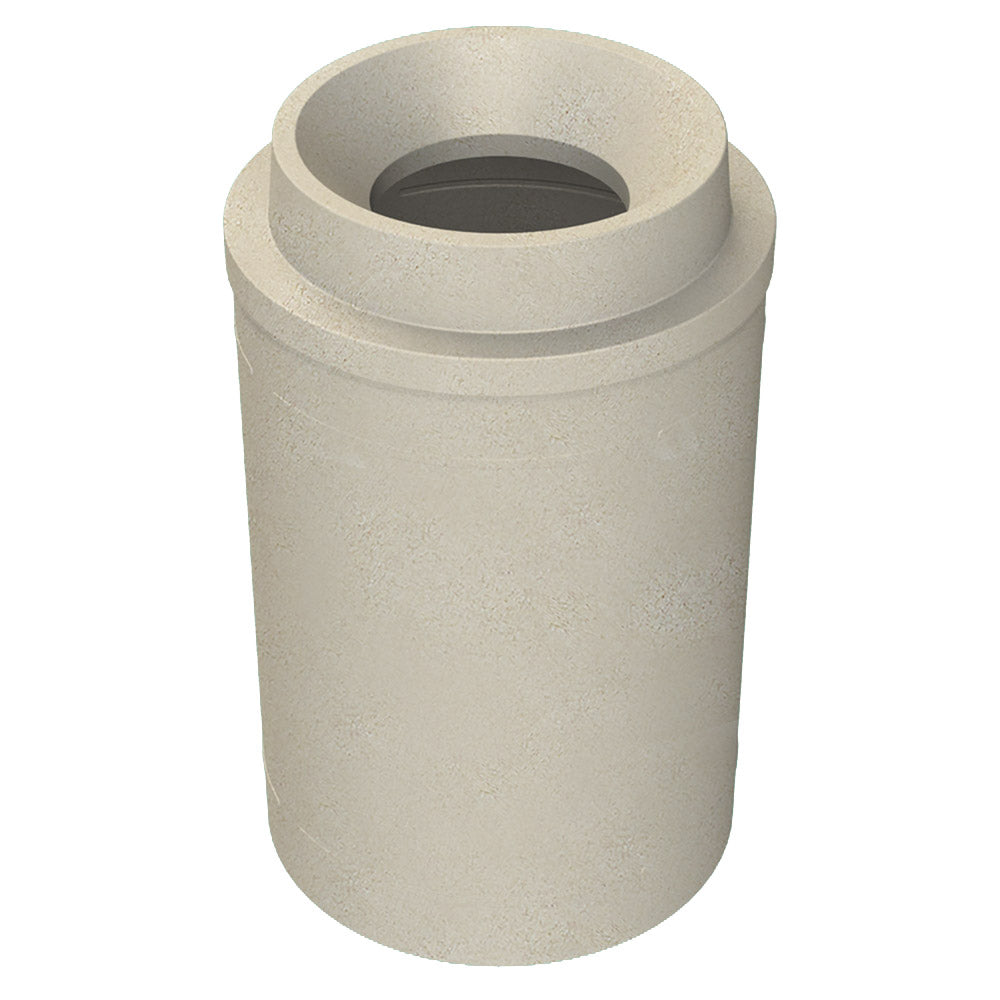 55 Gallon Classic Round | Funnel with 11.5"Hole Lid - Assembly - Beige Granite - Anchorline Supply