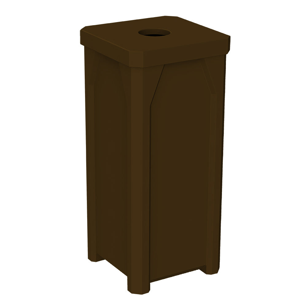 22 Gallon Classic Square | 5" Recycle Lid - Assembly - Brown Granite - Anchorline Supply