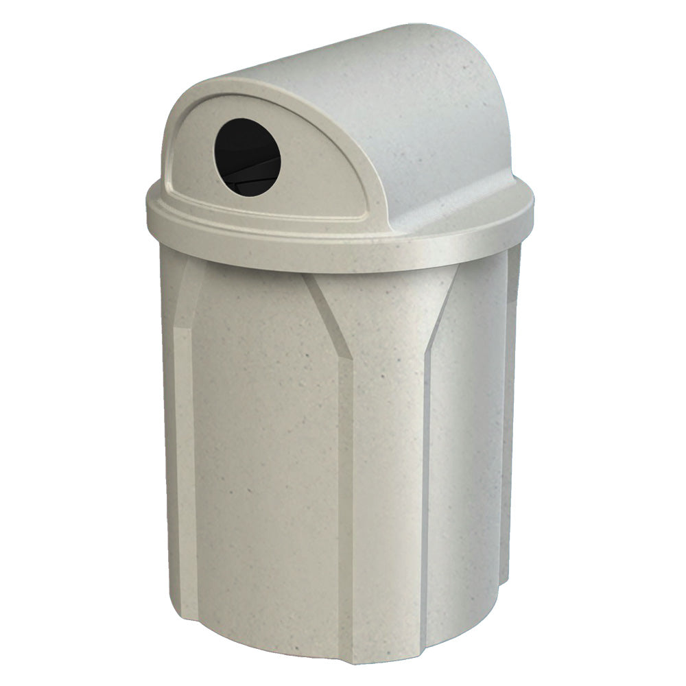 42 Gallon Classic Round | 2-Way 5" Recycle Lid - Assembly - White - Anchorline Supply
