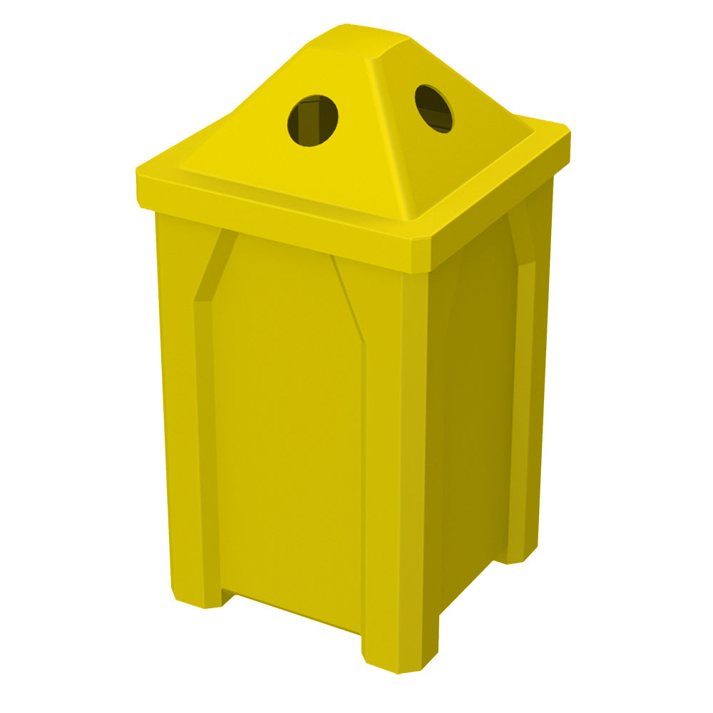 32 Gallon Classic Square | Pyramid Top - Assembly - Green - Anchorline Supply