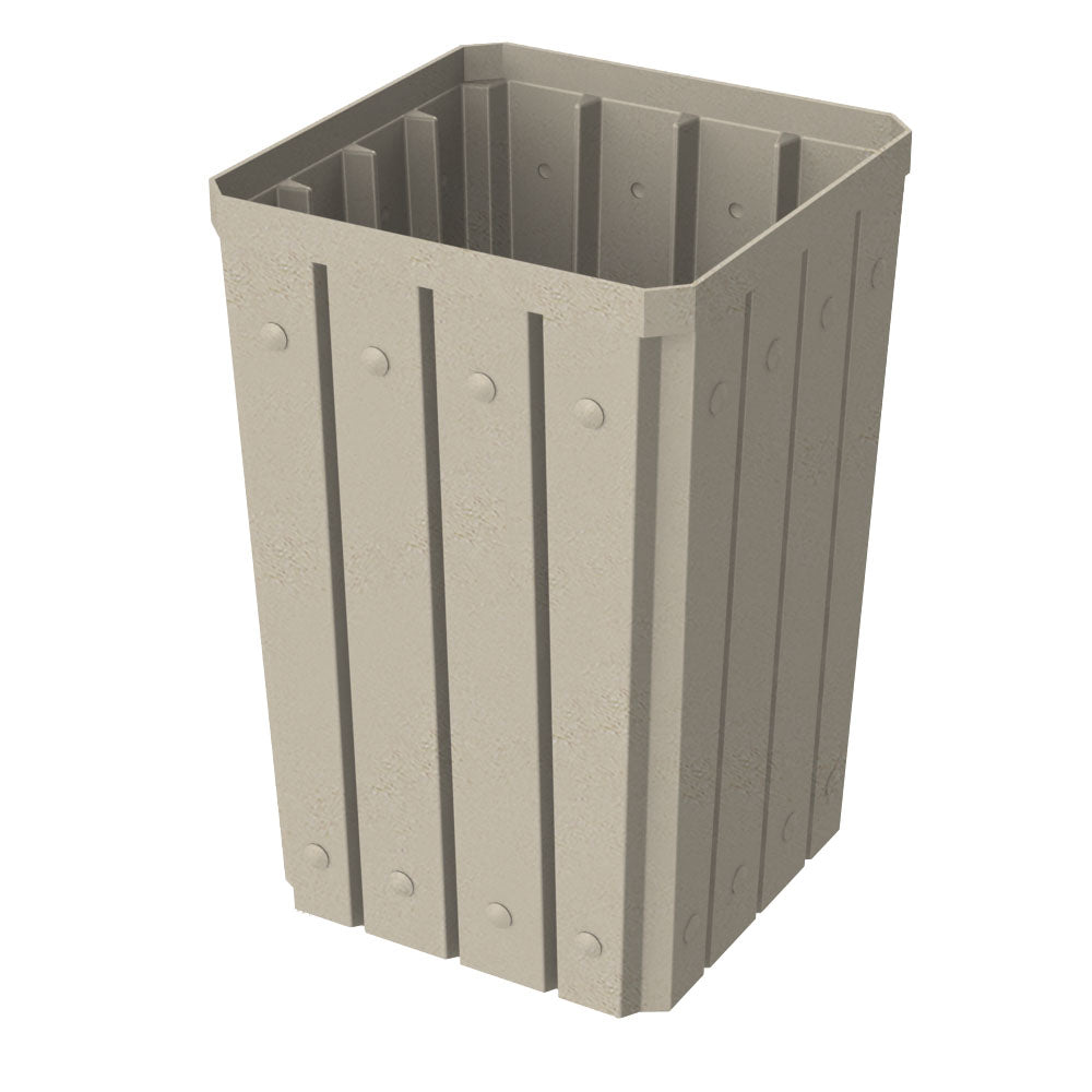32 Gallon Square Signature Receptacle - Dark Granite - Anchorline Supply