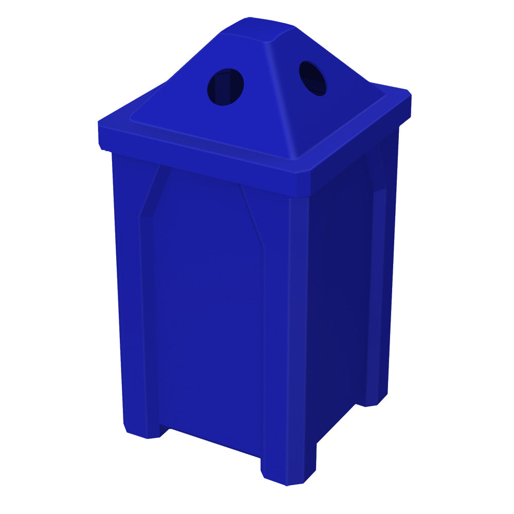 32 Gallon Classic Square | Pyramid Top - Assembly - Blue - Anchorline Supply