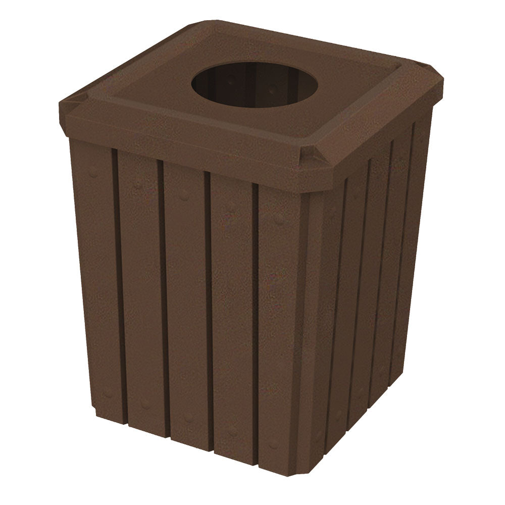 52 Gallon Signature Square | Flat Lid with 11.5" Hole - Assembly - Green Granite - Anchorline Supply