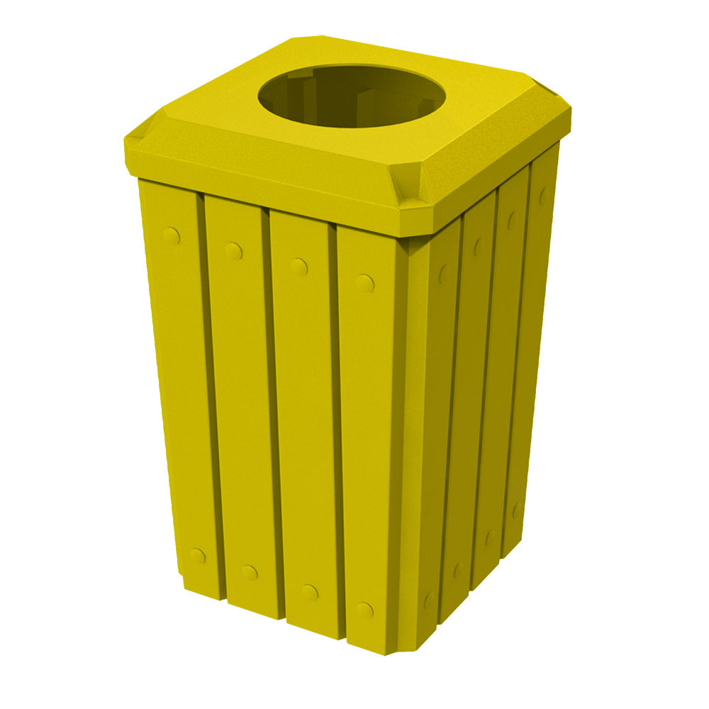 32 Gallon Signature Square | Recycle Lid with 11.5" Hole - Assembly - Brown - Anchorline Supply