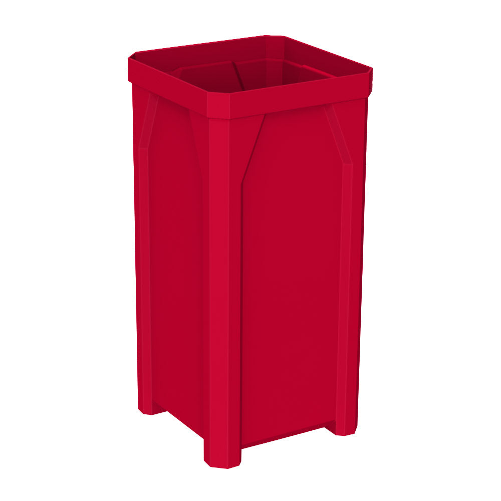 22 Gallon Square Classic Receptacle - Black - Anchorline Supply