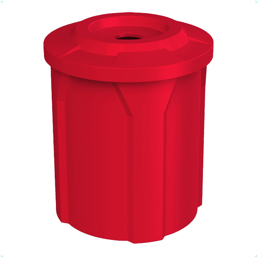 42 Gallon Classic Round | Flat Lid with 5" hole - Assembly - Red - Anchorline Supply