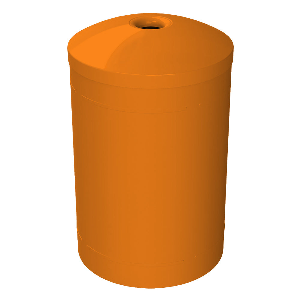 55 Gallon Classic Round | Mushroom Top Lid - Assembly - Orange - Anchorline Supply