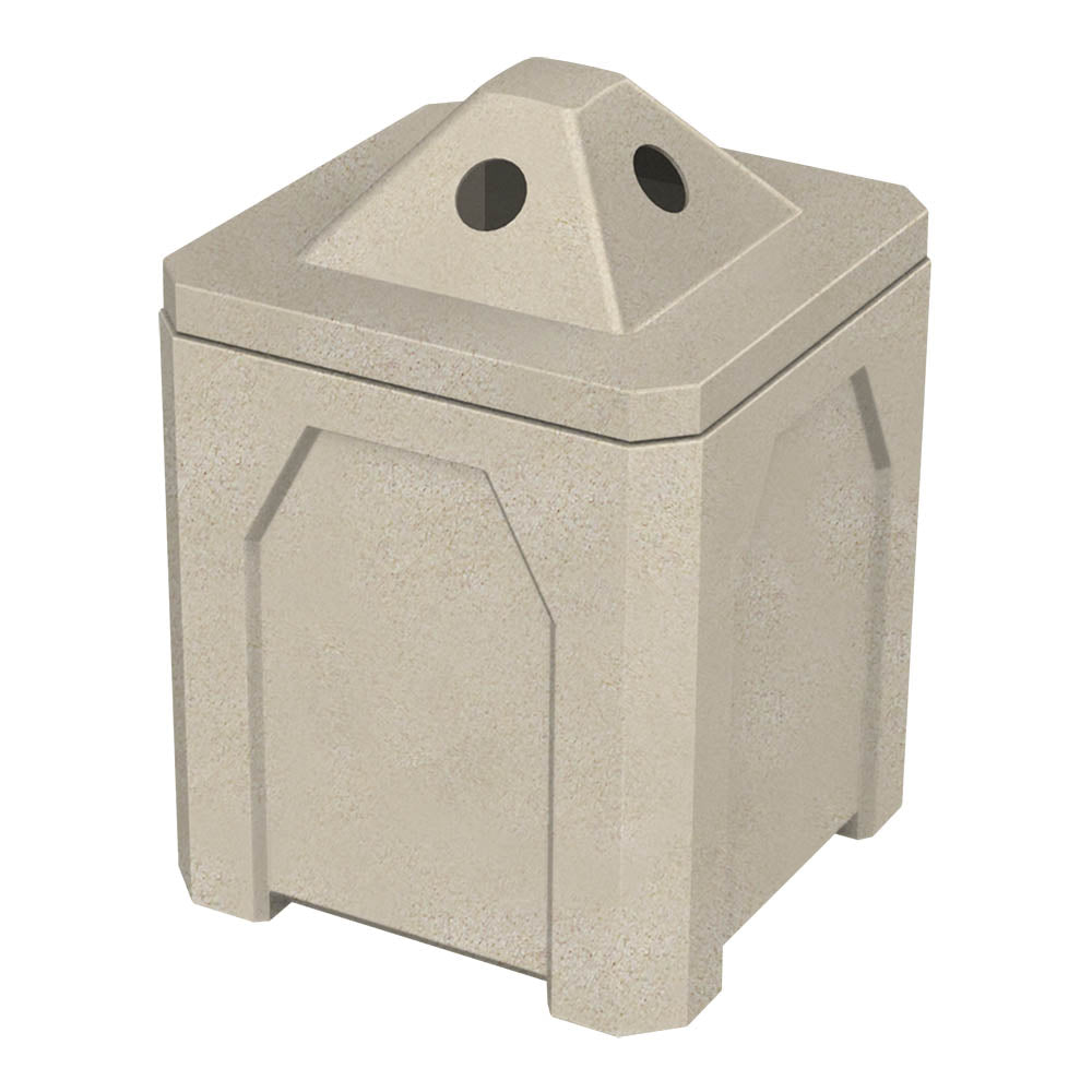 52 Gallon Classic Square | Pyramid Top - Assembly - Dark Granite - Anchorline Supply