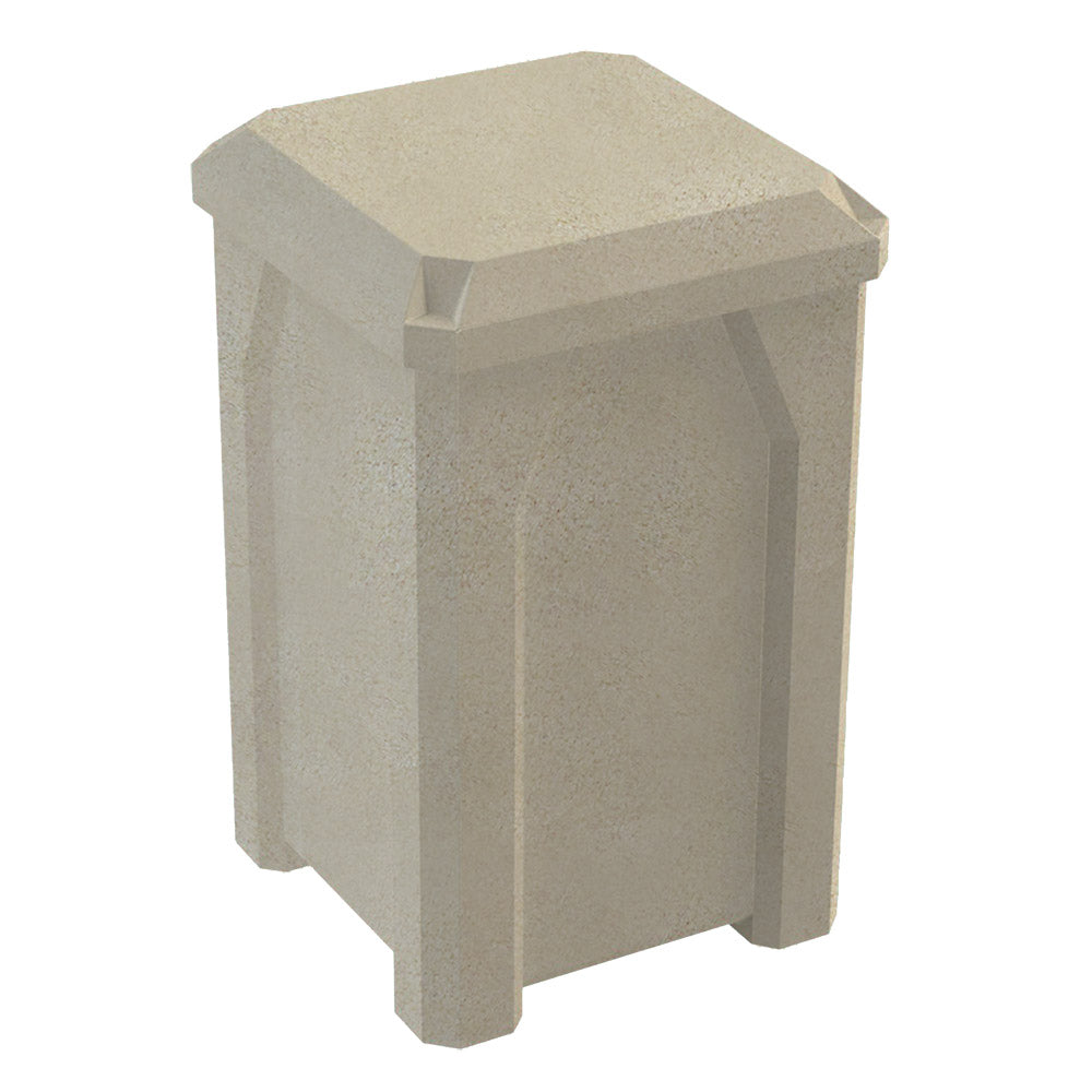 32 Gallon Classic Square | Flat Lid Dust Cover - Assembly - Green Granite - Anchorline Supply